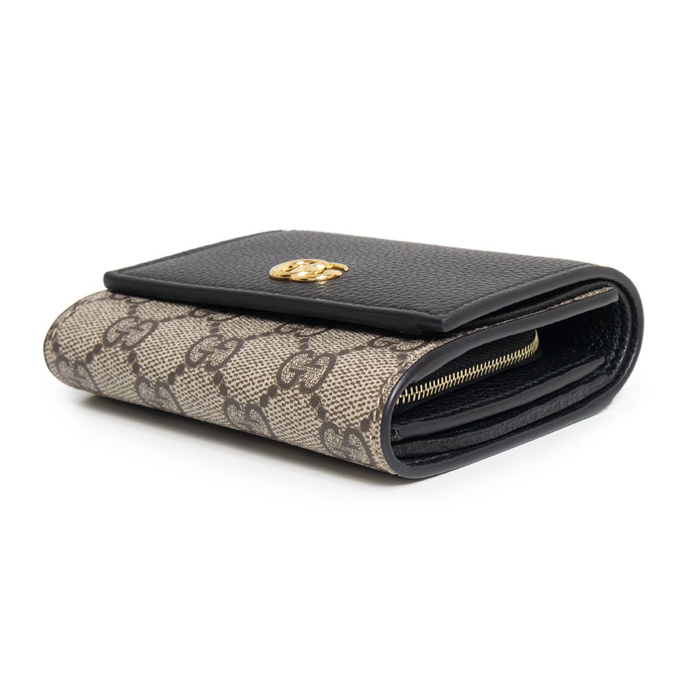 【美品】GUCCI GGマーモント GGスプリーム 財布 GUCCI（グッチ） バイカラー ミディアム ウォレット 二つ折り財布 GG