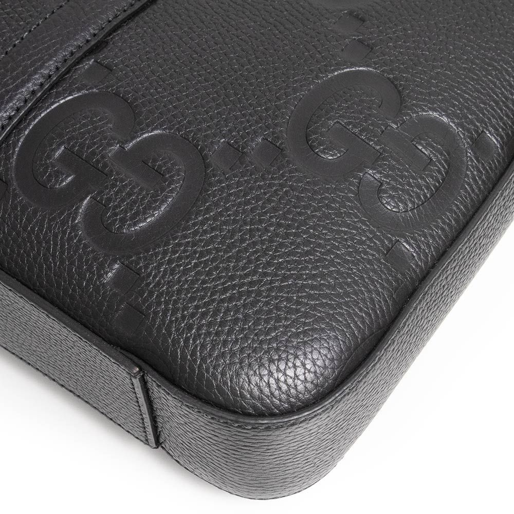 グッチ 658573 ブリーフケース ジャンボGGレザー ブラック 2way 斜め