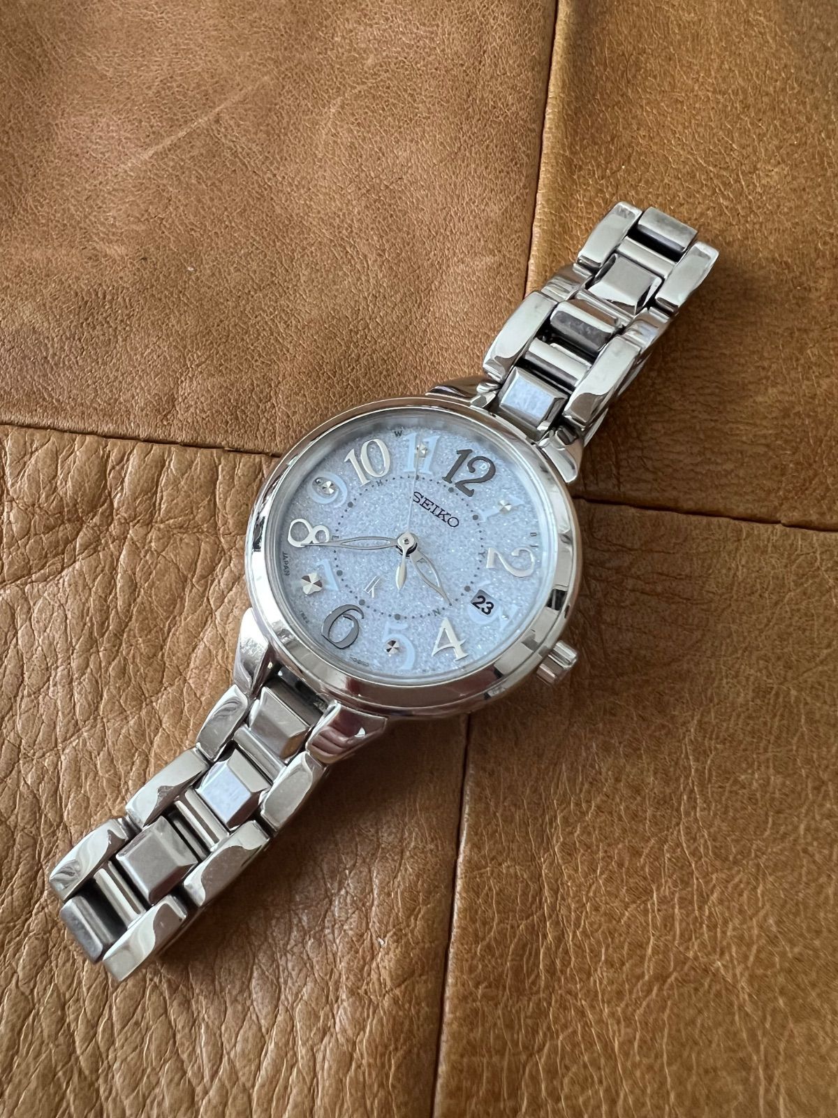 722 稼働品 SEIKO ソーラー 1b22-0cs0 レディース デイト セイコー☆ルキア☆レディース☆電波ソーラー時計☆1B22-0CS0☆稼働品