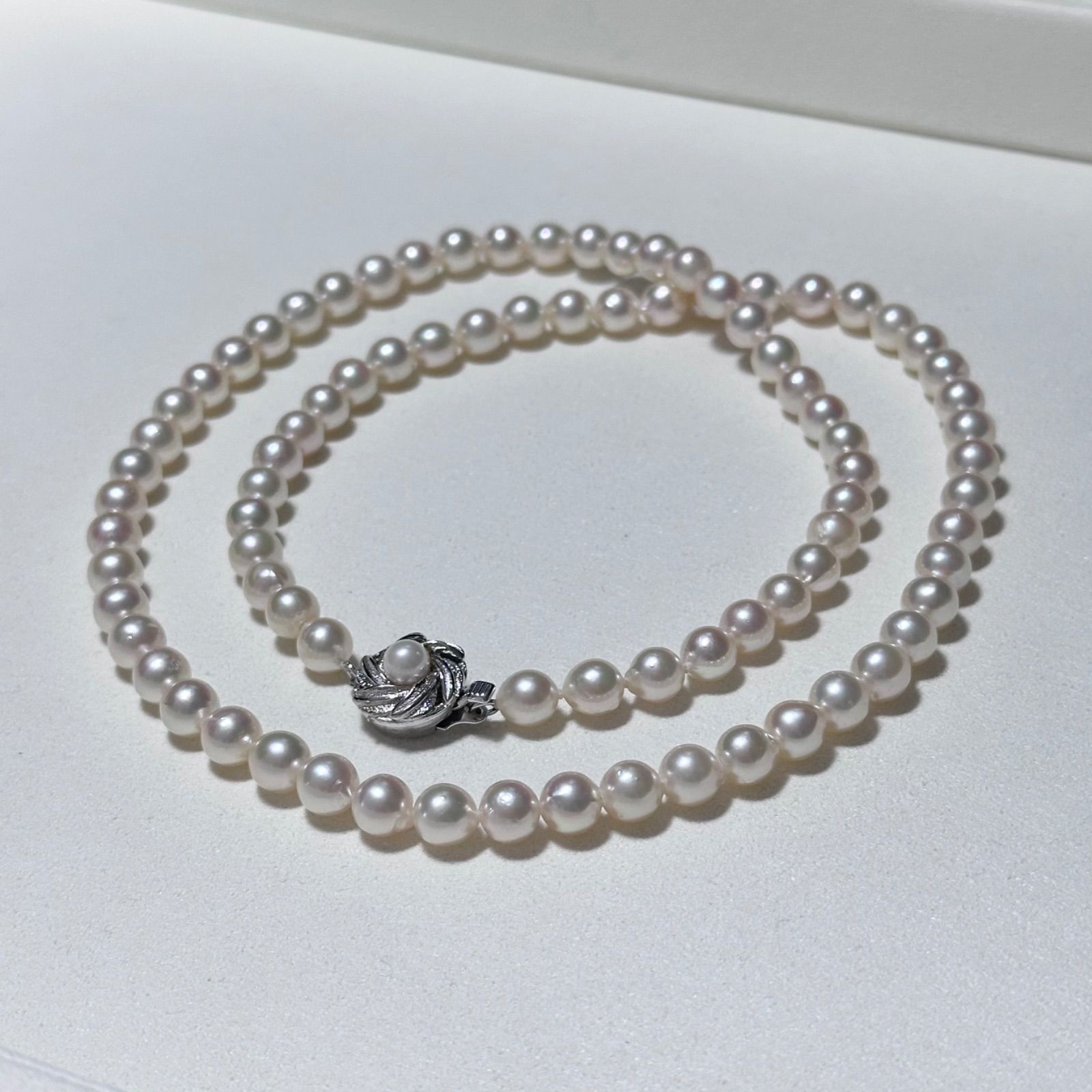 セミロング61cm✨テリ強 あこや真珠 約6.5-7.0mm パール ネックレス 