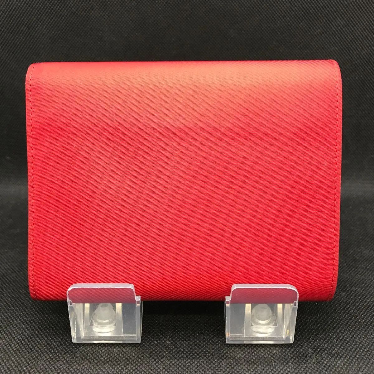 PRADA プラダ 三つ折り財布 テスートナイロン 三角ロゴ レッド系 1713 