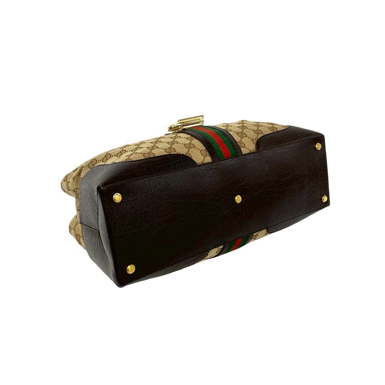 極 美品 袋付き GUCCI グッチ シェリーライン GG ロゴ キャンバス