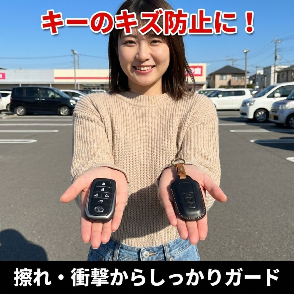 トヨタ ノア ヴォクシー シエンタ 黒カバー スマートキー 両側スライド 