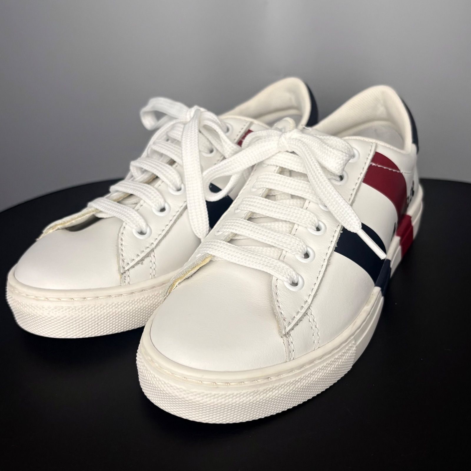 極美品 モンクレール MONCLER スニーカー ロゴ トリコロール キッズ 
