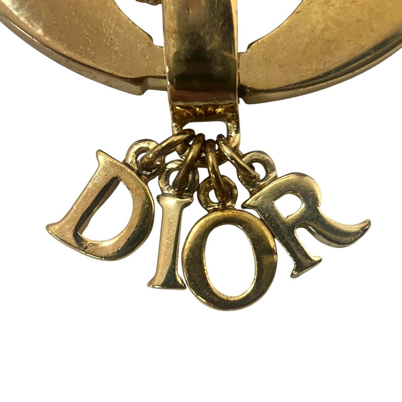 Dior】ロゴ チャーム ネックレス ゴールド/金カラー オーバルサークル 