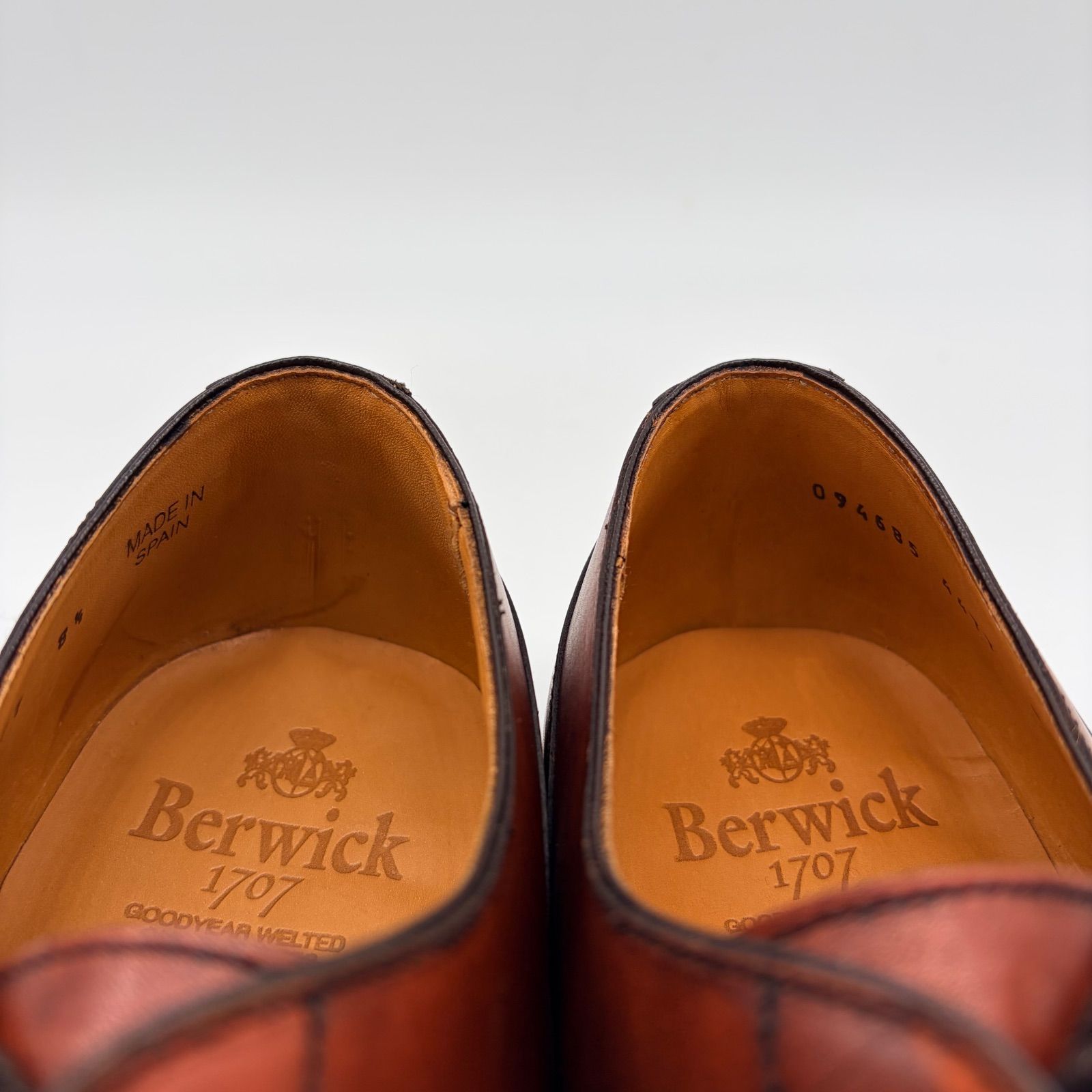 未使用】Berwick バーウィック Uチップ UK8.5 27cm ブラウン 茶 外羽根 