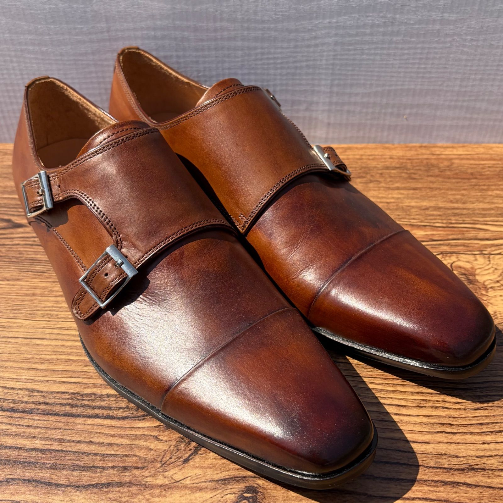 新品 未使用 日本製 チェントフェリーナ ダブルモンク ブラウン 7 25 革靴 新品 未使用 日本製 チェントフェリーナ ダブルモンク ブラウン 7 25