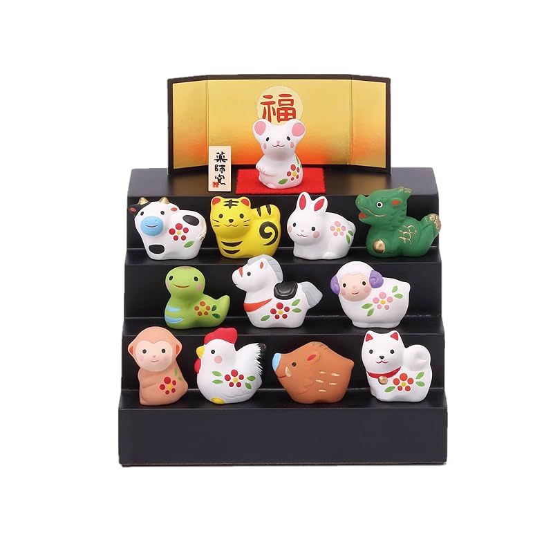 新品】 薬師窯(yakushigama) 干支 錦彩招福 十二支 段飾り 0 - メルカリ