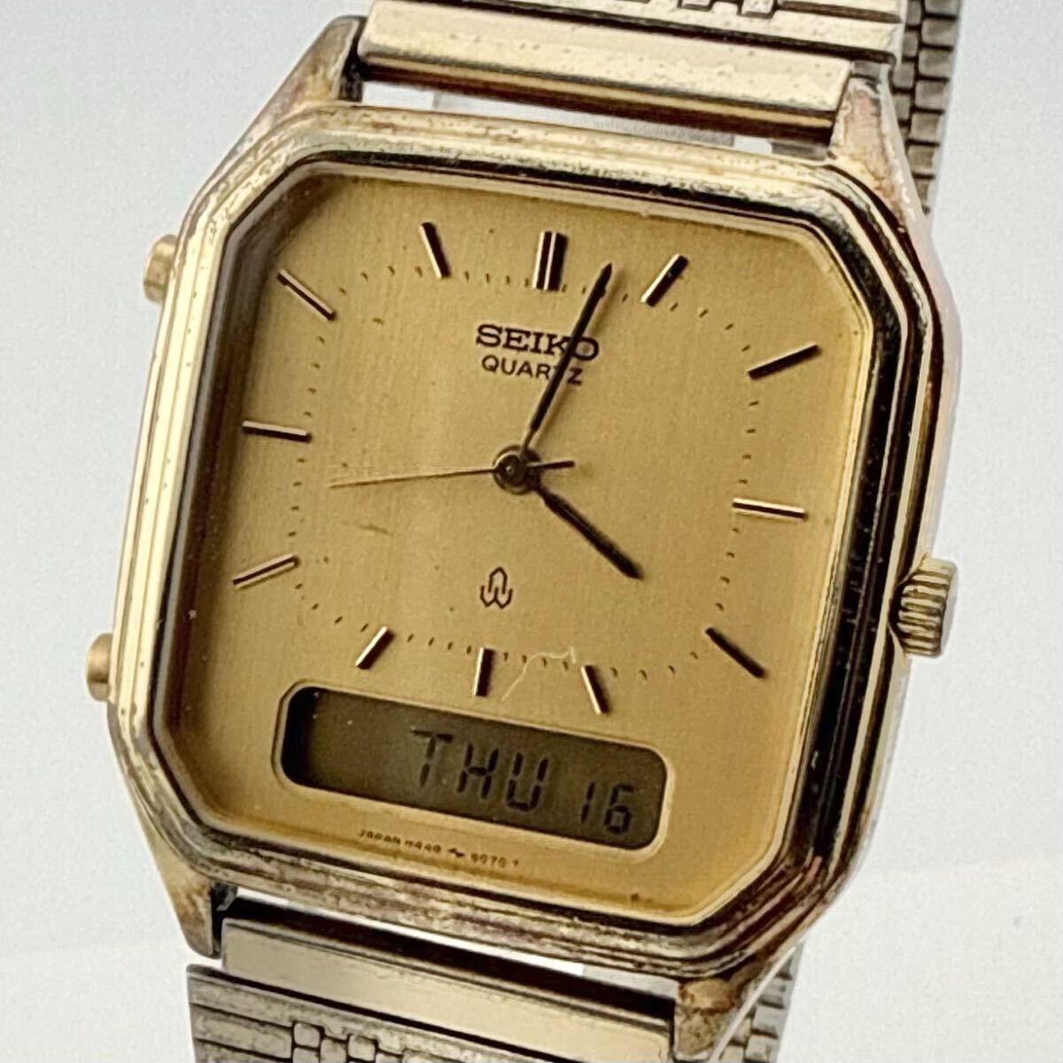 SEIKO H449-5070 セイコー アナデジ クォーツ メンズ 腕時計 稼働品 