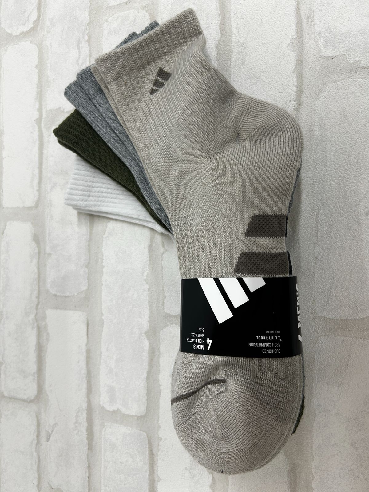□アディダス メンズ クォーター ソックス 4足組 ADIDAS M QUARTER