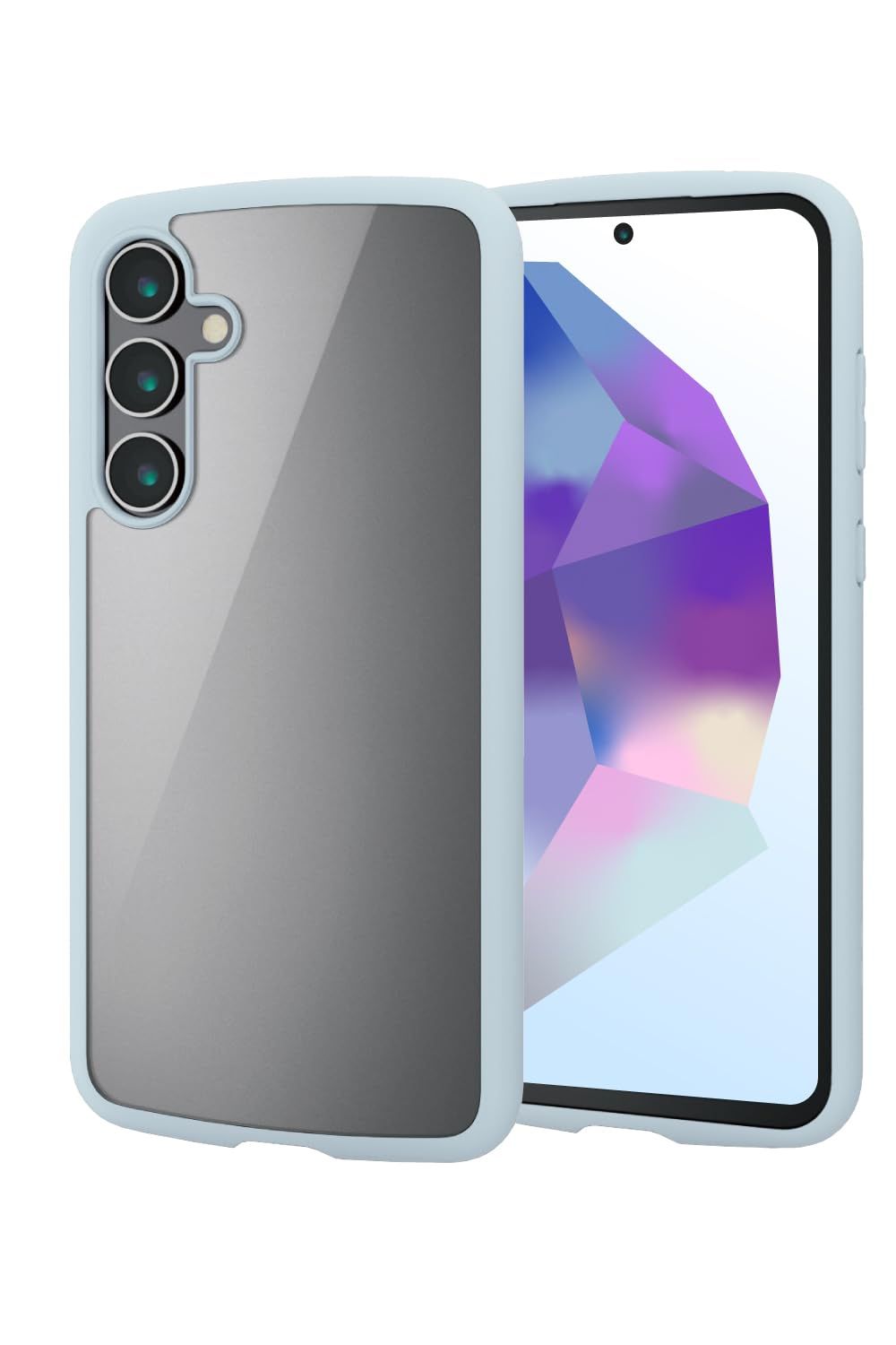 新着商品 エレコム Galaxy A55 5G SC-53E ケース カバー ハイブリッドケース ソフト TPU ストラップ ホール 耐衝撃 衝撃吸収 ストラップシート付 肩掛け対応 カメラレンズ保護 ブルー PM-G243TSLFCBU
