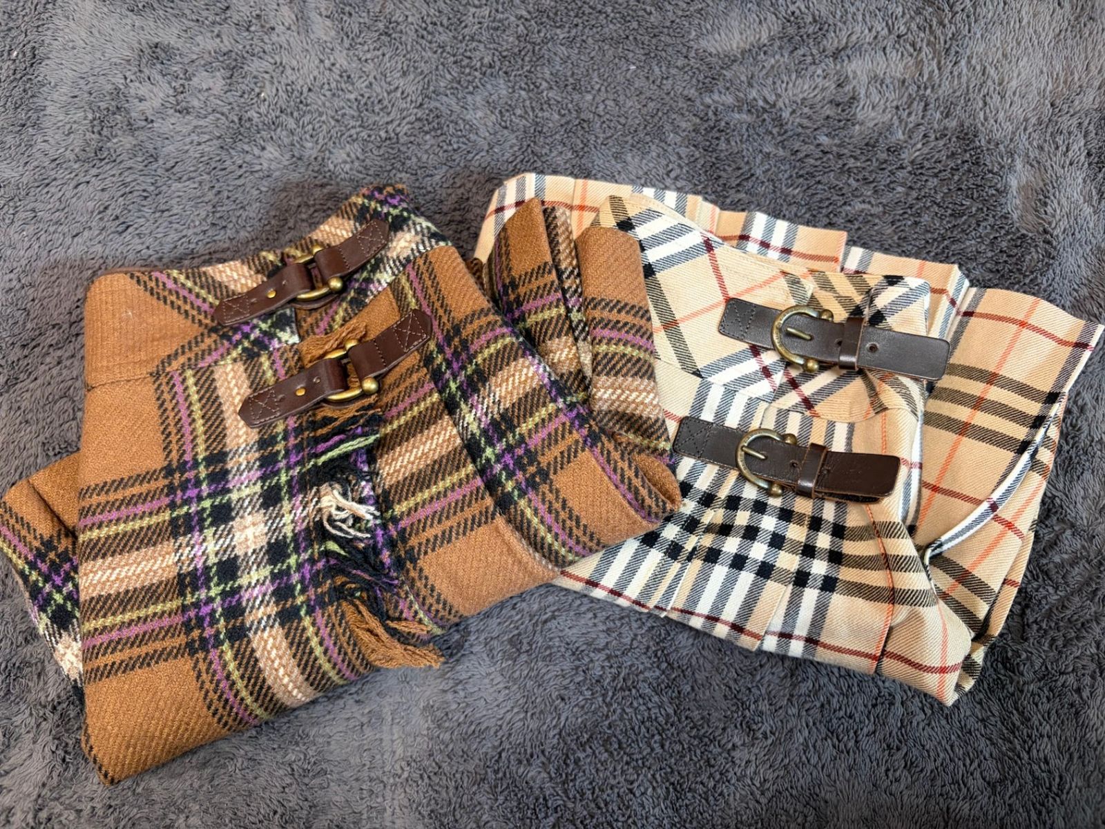 バーバリーブルーレーベル　アンゴラウール　ノバチェック ベージュ 40 ベルト ☆ ⑨ BURBERRY BLUE LABEL バーバリーブルーレーベル ノバチェック