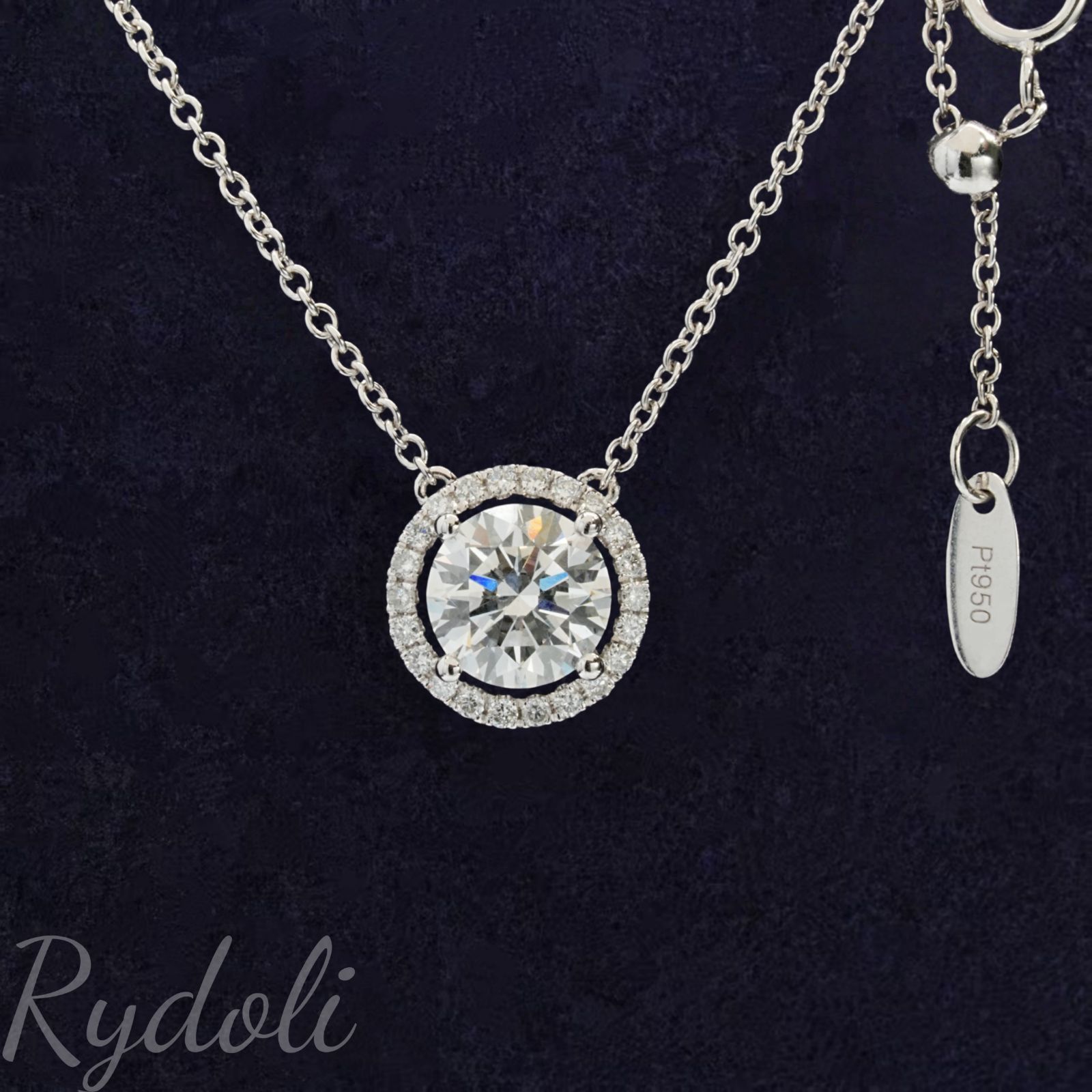 即納発送 PT950 1.04ct ラウンド ダイヤネックレス ラボグロウン 