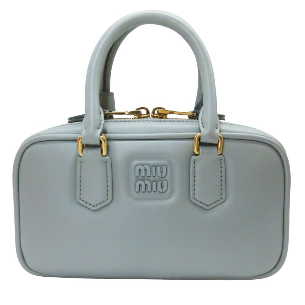 【中古】miumiu ミュウミュウ アルカディ レザーミニバッグ 型:5BP088.ACR3.F0D30 レイクブルー LAGO ラーゴ 2WAY ショルダー ハンドバッグ ライトブルー レザー A2601620【無料ギフトラッピング承ります】 中古】miumiu ミュウミュウ アルカディ レザーミニバッグ 型:5BP088