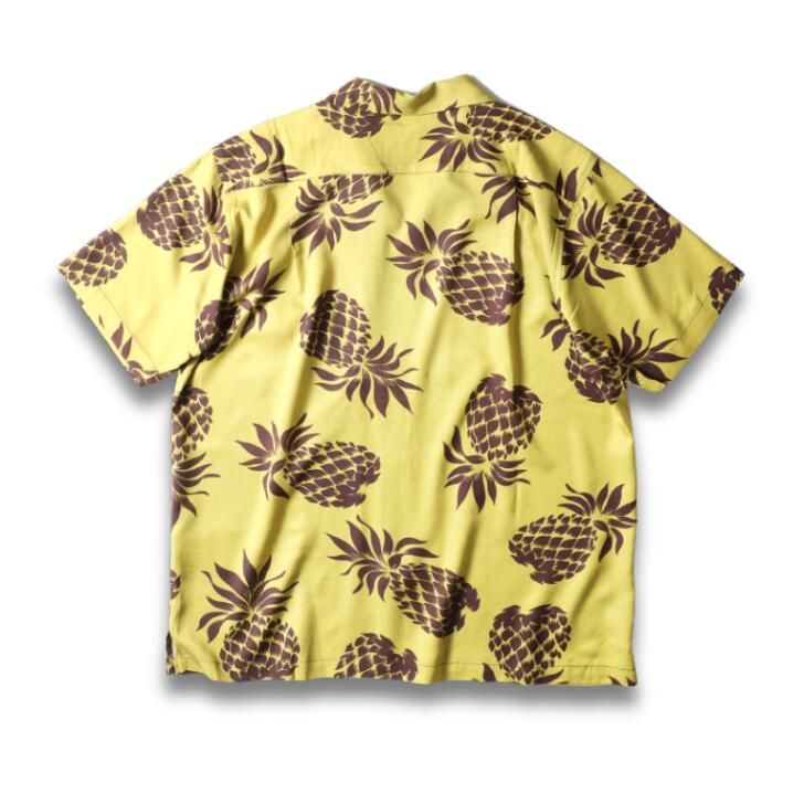 メンズ HUSTON ヒューストン 41194 アロハシャツ (PINEAPPLE) NAVY
