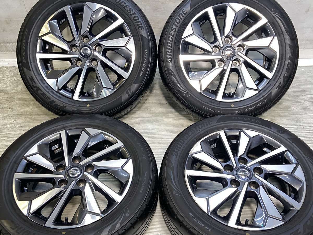 195/60R16 ブリヂストン プレイズ PX-RV2 日産純正 16x6.0 45 114.3-5 