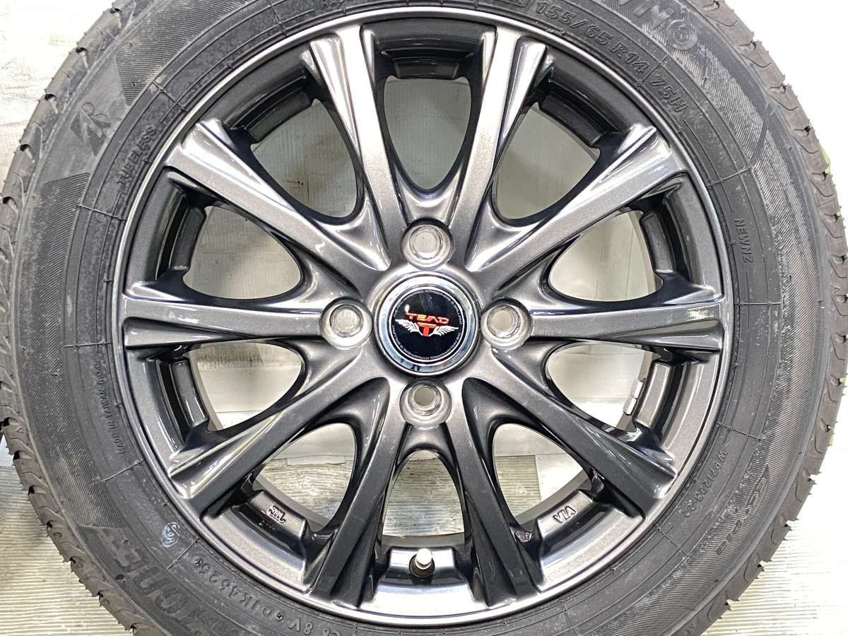 155/65R14 ブリヂストン NEWNO TEAD 14x4.5 45 100-4穴 中古タイヤ