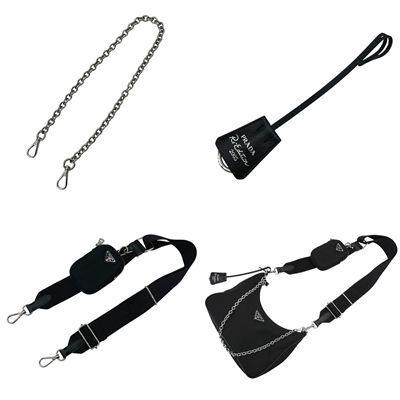 【中古】 PRADA プラダ Re-Edition 2005 Re-Nylon リエディション 2wayショルダーバッグ 1BH204 ナイロン × サフィアーノレザー 黒 BK チェーンバッグ レディース 25038392 CA PRADA - 【中古】 PRADA プラダ Re-Edition 2005 Re-Nylon リ