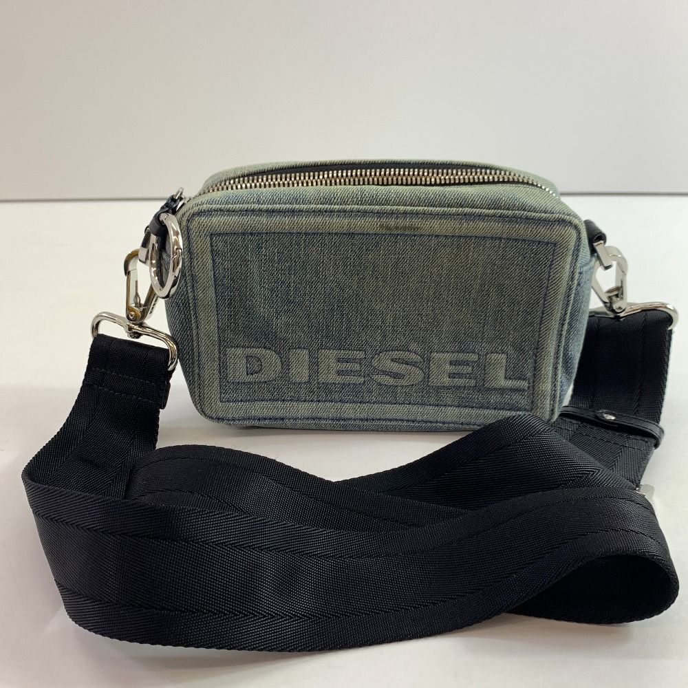 04w6645▽※ [used] diesel DIESEL bag shoulder bag crossbody bag light blue denim+black CA25594 [Hachioji store]