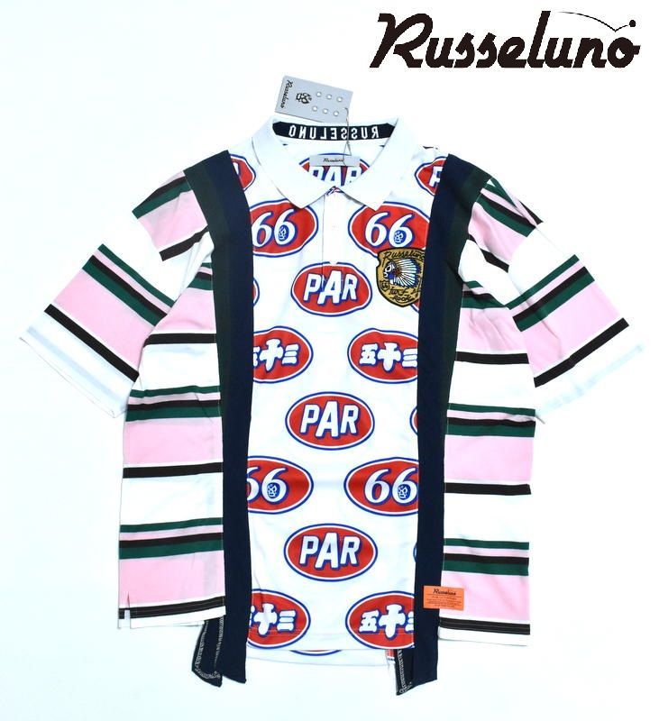 新品 ラッセルノ ゴルフ リボーン ポロシャツ (FREE) Ⓗ 定価3万5200円】新品 ラッセルノ ゴルフ リボーン リメイク ポロシャツ