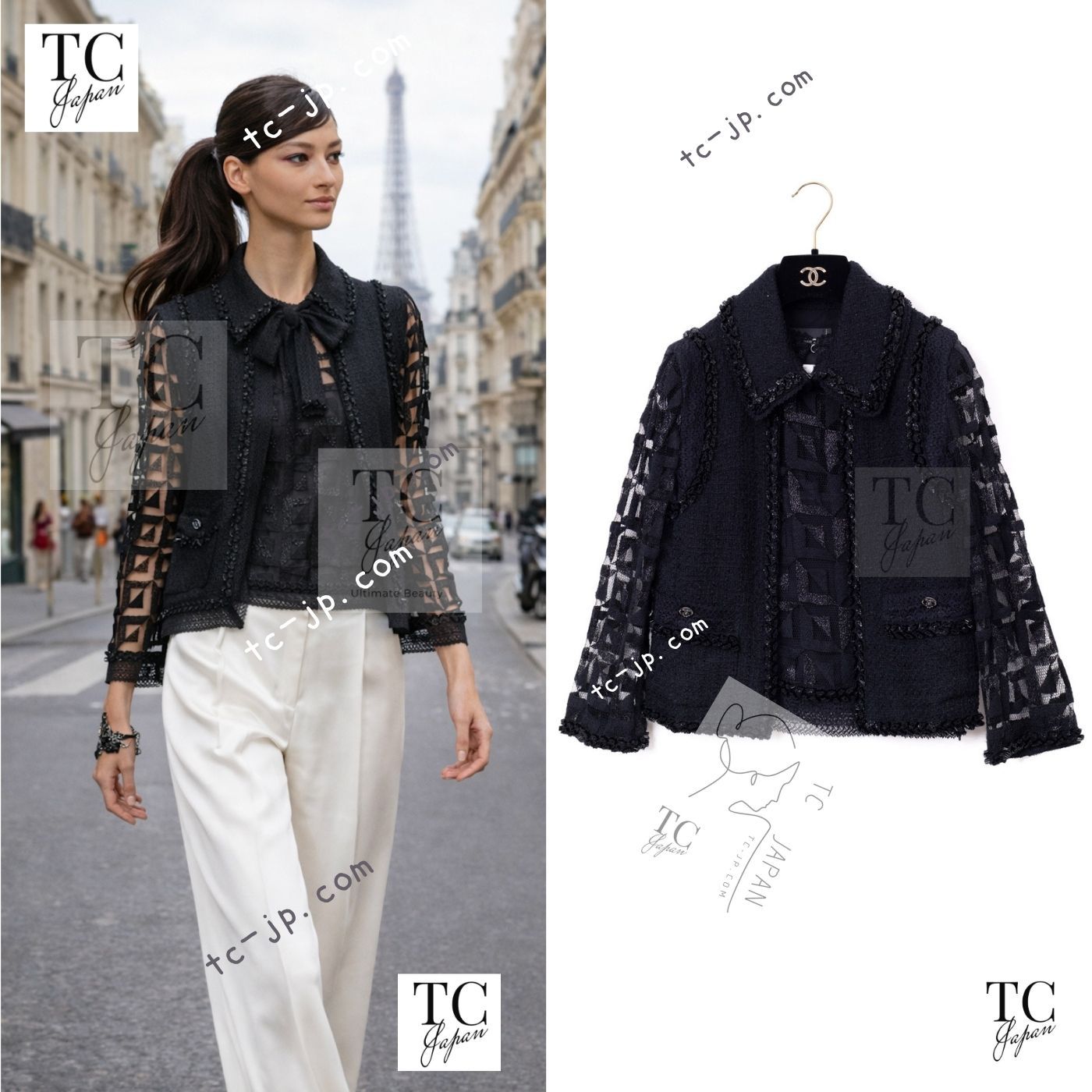 CHANELシャネル レースブルゾン ジャケット カーディガン2007年クルーズ シャネル カーディガン ジャケット トップス CHANEL 79万 ブラック 黒