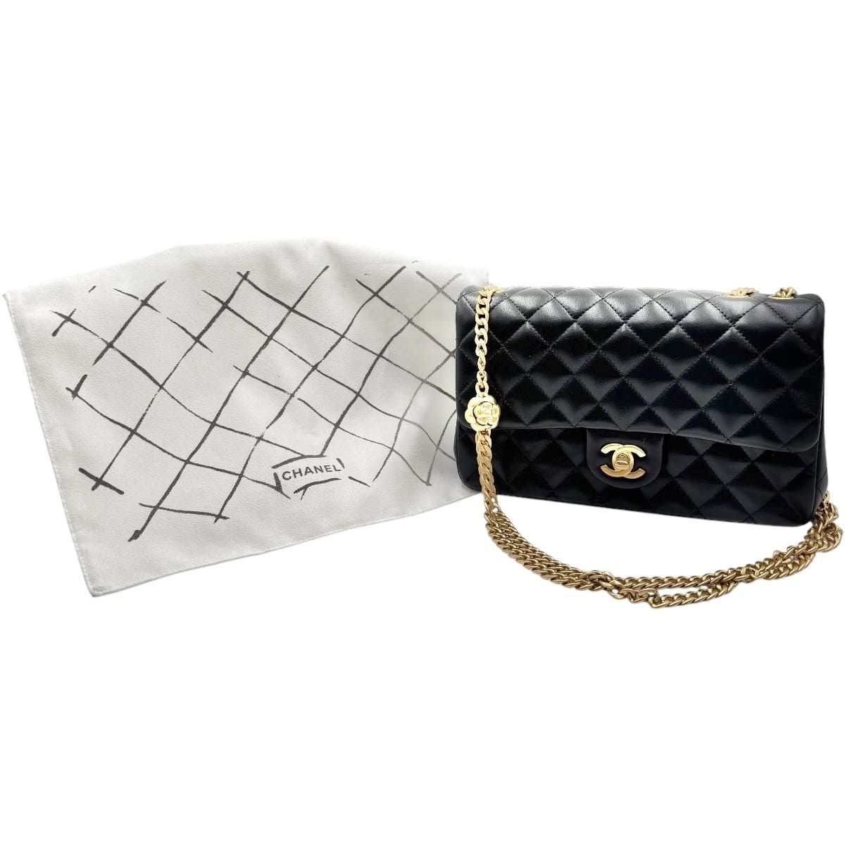 CHANEL シャネル ショルダーバッグ マトラッセ カメリア チェーン