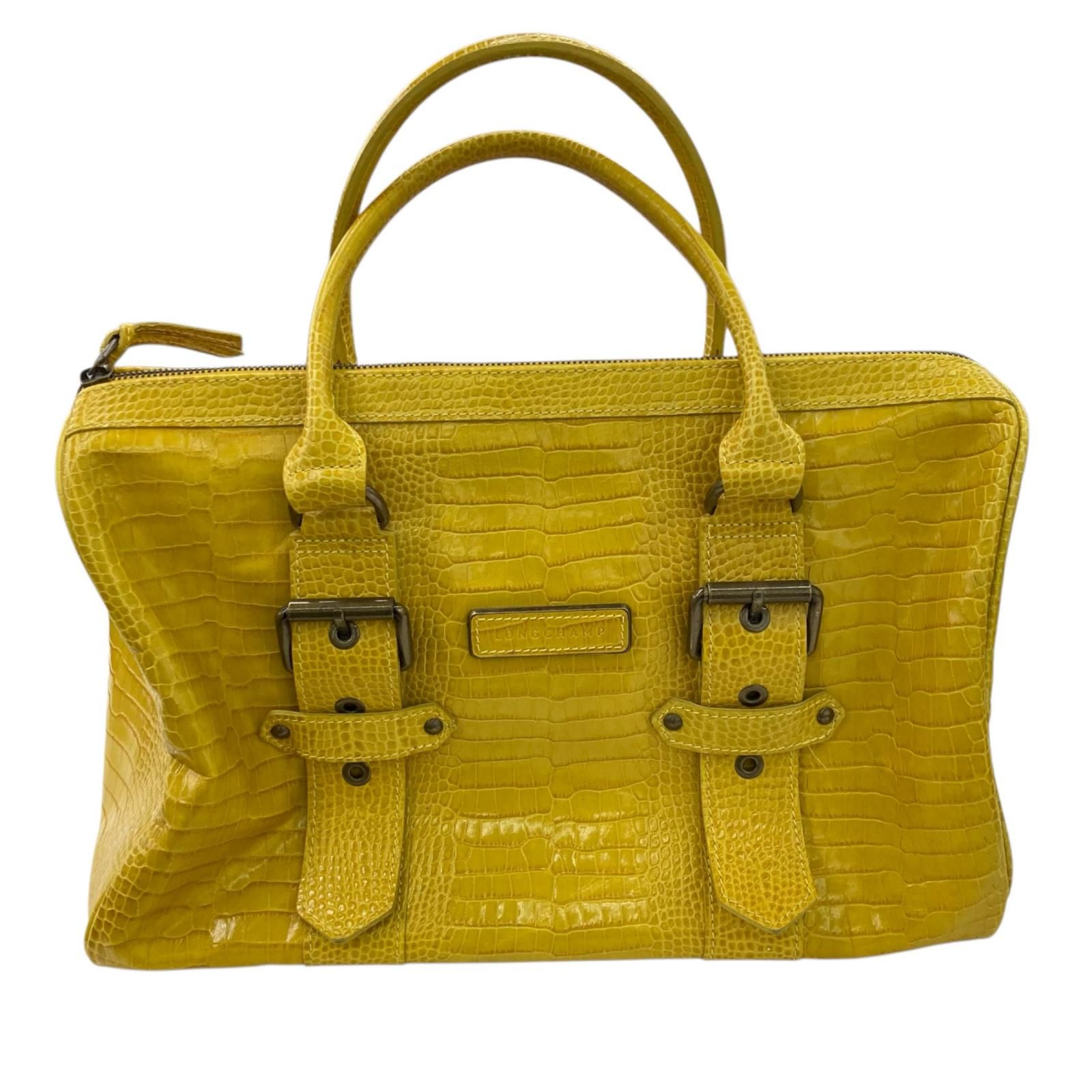 直営店購入 LONGCHAMP ロンシャン クロコ型押し レザー 本革