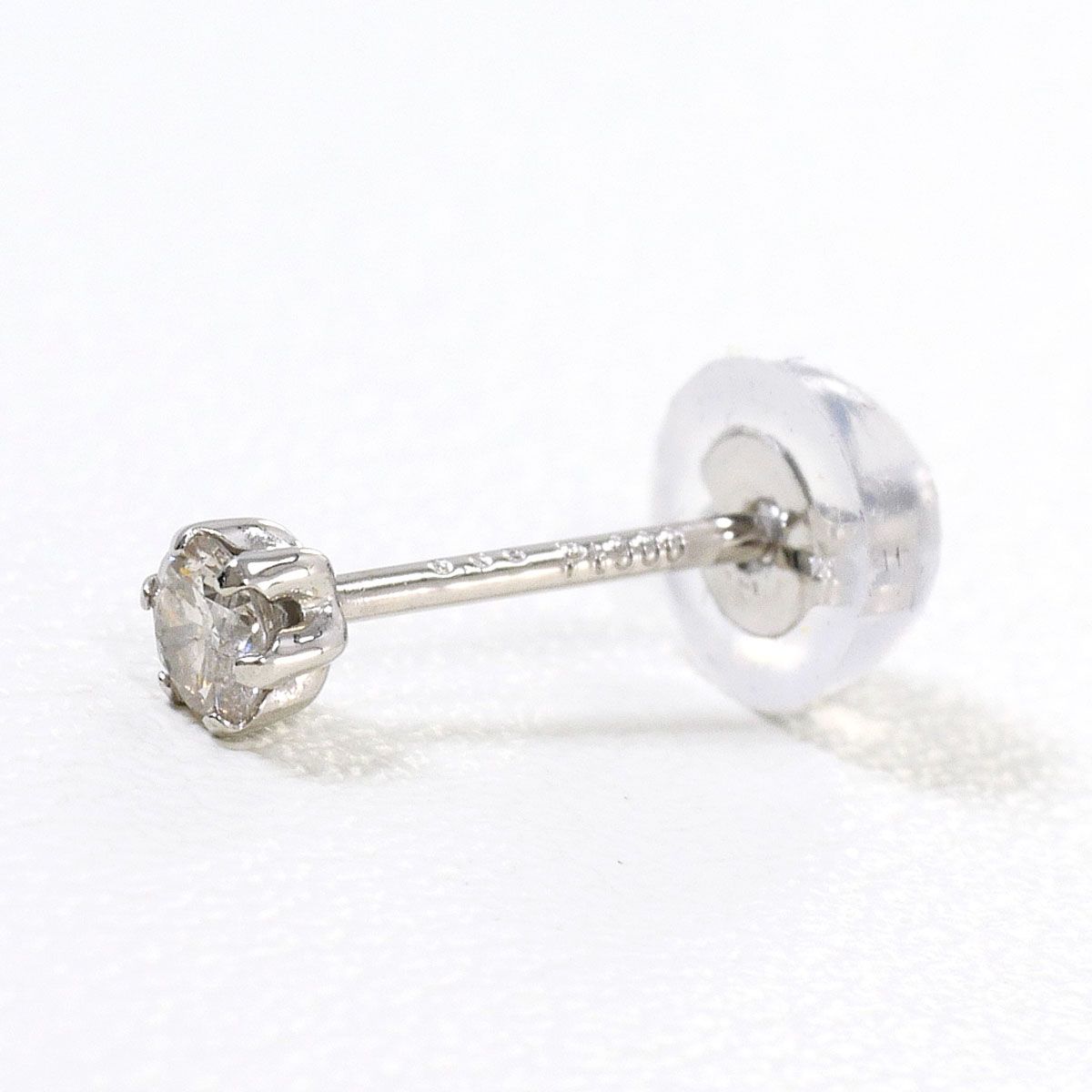 PT900/プラチナ ピアス(片耳) ダイヤモンド 0.05ct 総重量約0.1g 