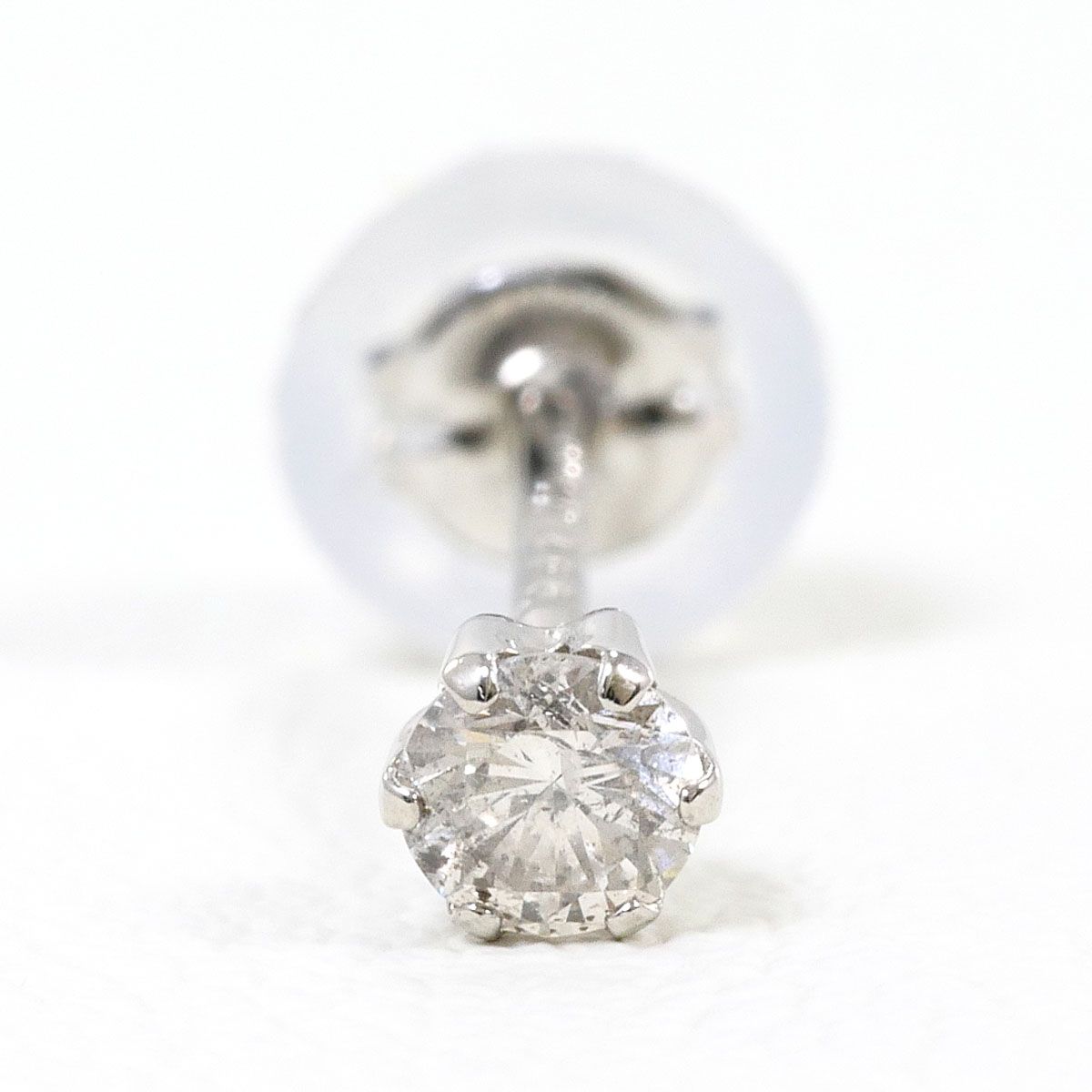 PT900/プラチナ ピアス(片耳) ダイヤモンド 0.05ct 総重量約0.1g 