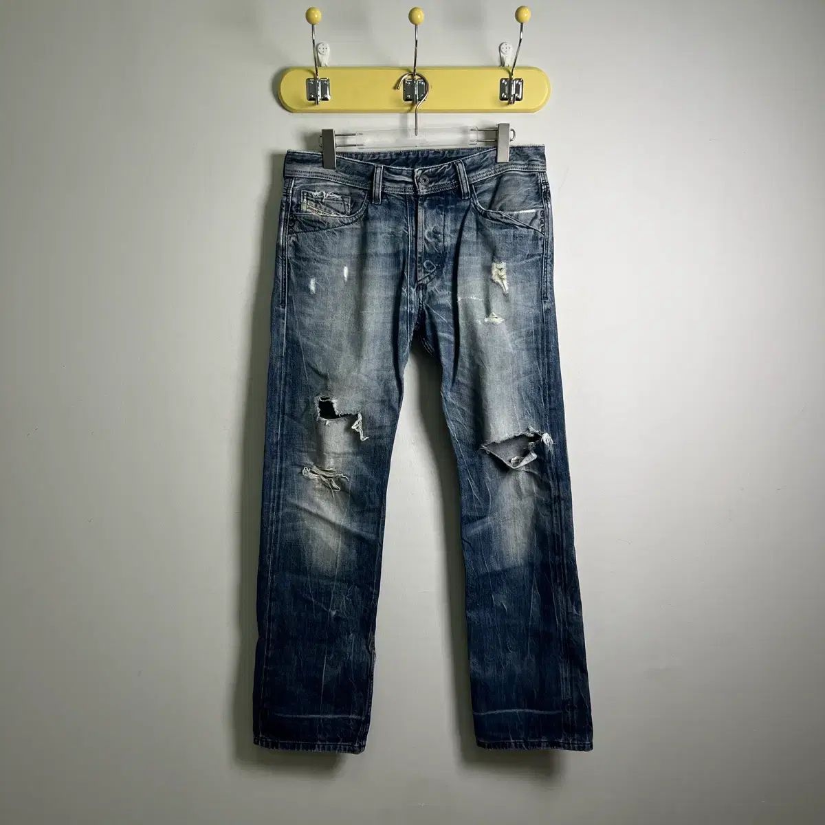 DIESEL ディーゼル MENNIT ウォッシュド デストロイ デニム パンツ 30 