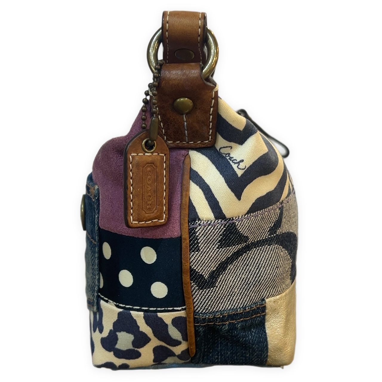 COACH シグネチャー パッチワーク アクセサリーポーチ ハンドバッグ COACH コーチ ポーチ アクセサリーポーチ ハンドバッグ ミニバッグ
