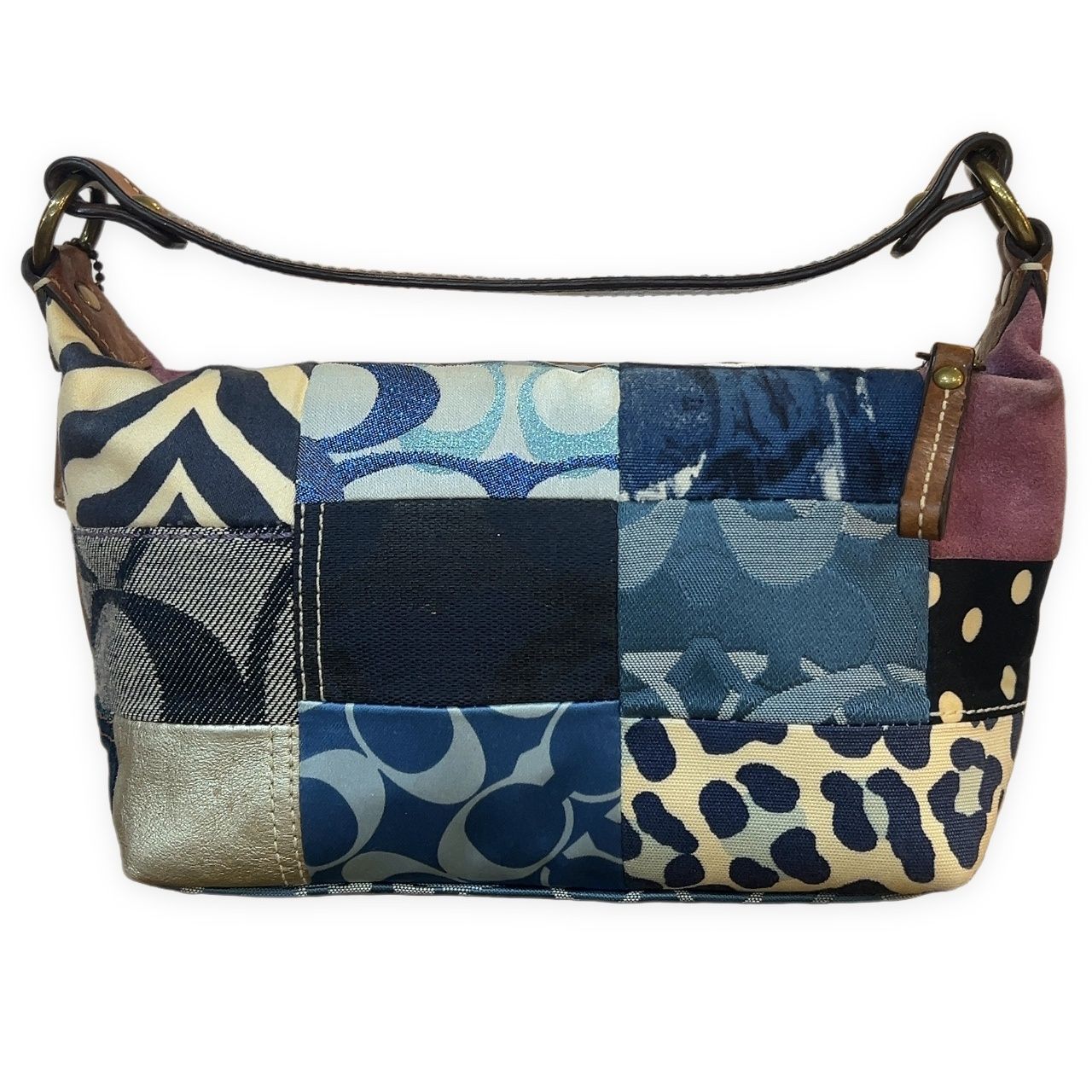 COACH コーチ アクセサリーポーチ パッチワーク COACH コーチ パッチワークポーチ キャンバス スエード ゼブラ柄