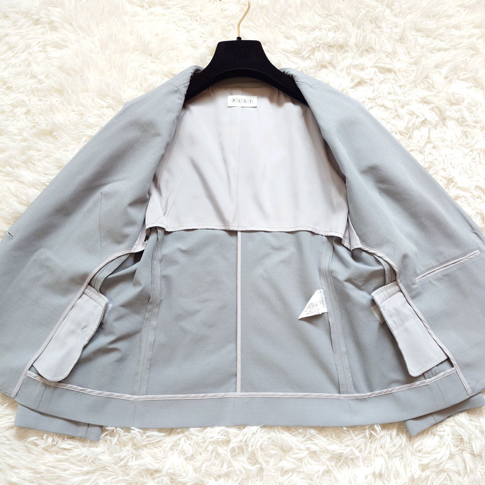 極美品】PLST プラステ カラーレス ノーカラー セットアップ パンツ