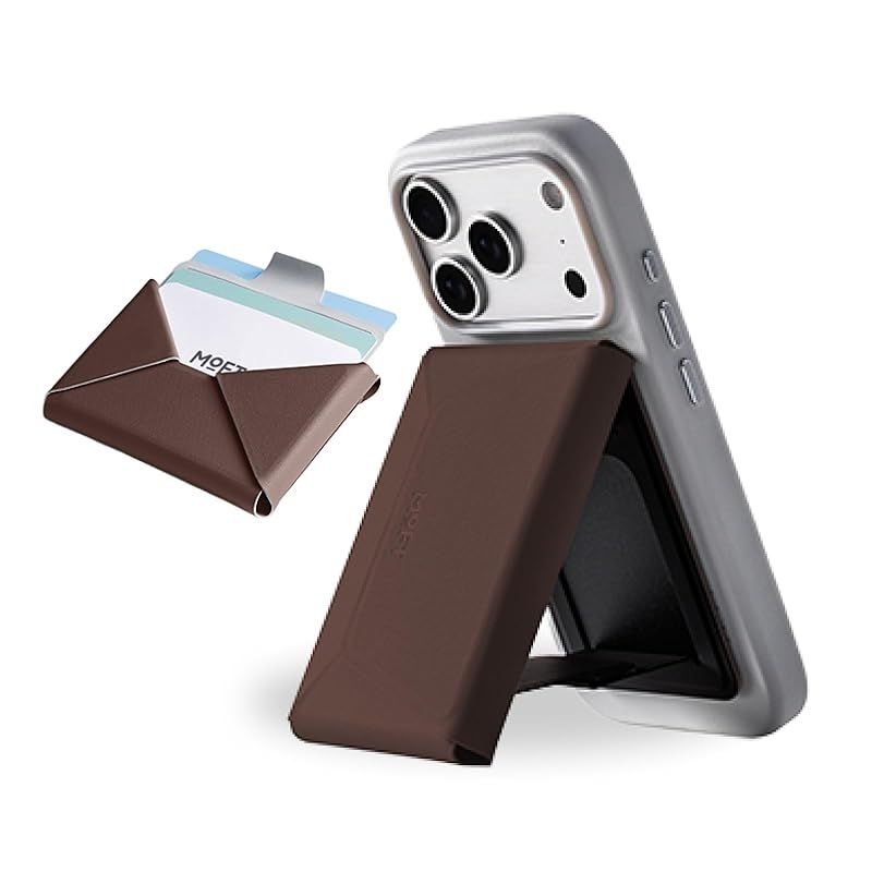 MOFT【国内正規代理店】MagSafe対応 多機能カードケース＆スタンド iPhone用 マグネットウォレット 最大8枚カード収納 薄型スマホスタンド MOVAS?ヴィーガンレザー 持ち運びに便利 iPhone 17/16/15/14/13/12シリーズ 1