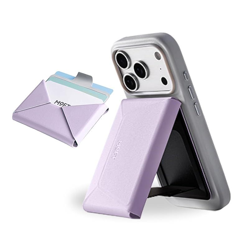 MOFT【国内正規代理店】MagSafe対応 多機能カードケース＆スタンド iPhone用 マグネットウォレット 最大8枚カード収納 薄型スマホスタンド MOVAS?ヴィーガンレザー 持ち運びに便利 iPhone 17/16/15/14/13/12シリーズ 1