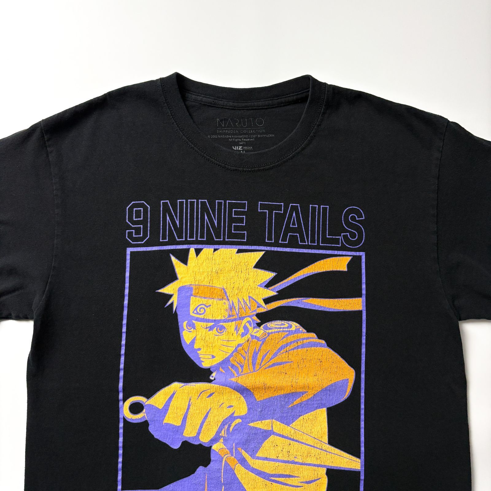 NARUTO ナルト アニメTシャツ M 黒 ブラック 九尾の狐 nine tails 岸本 
