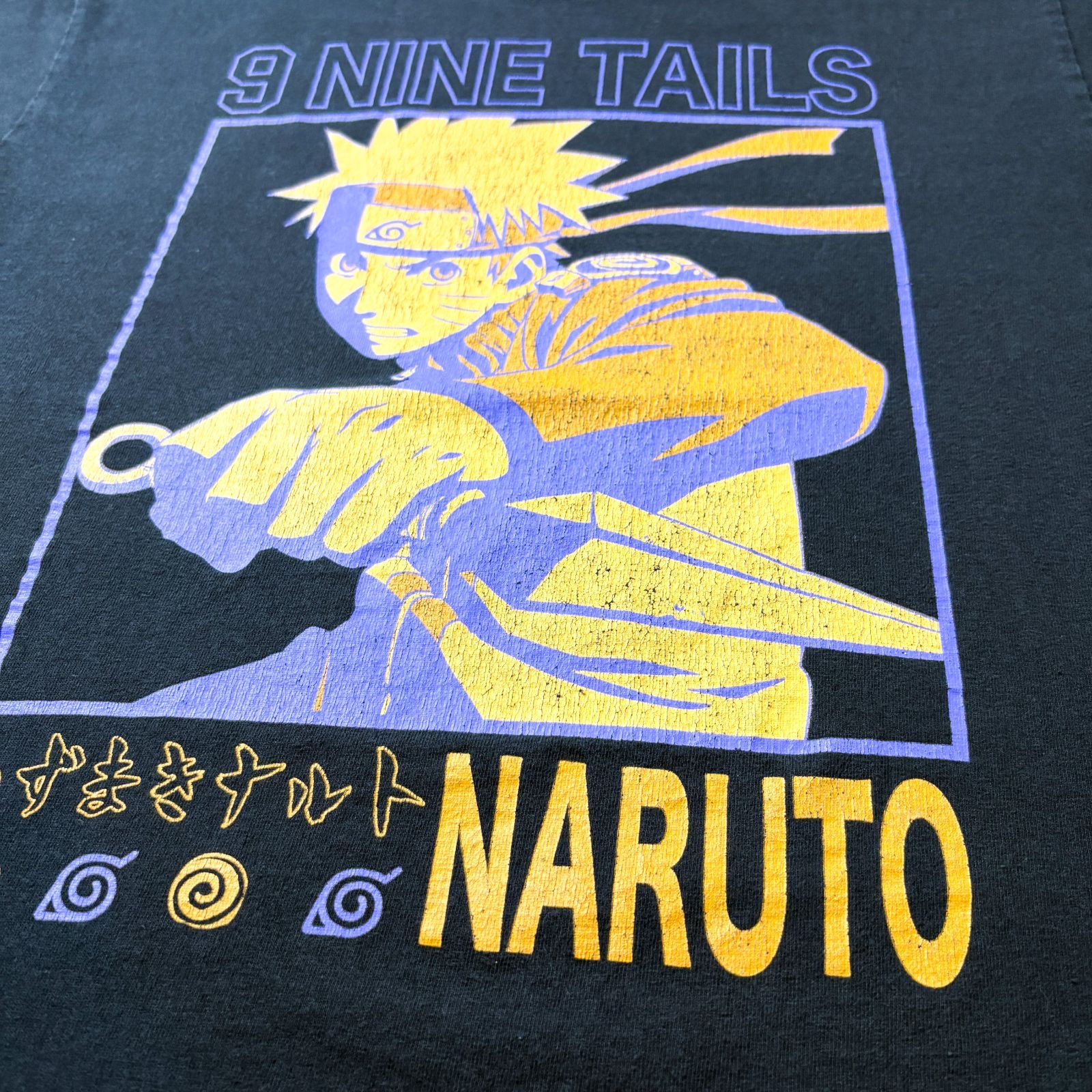 NARUTO ナルト アニメTシャツ M 黒 ブラック 九尾の狐 nine tails 岸本 