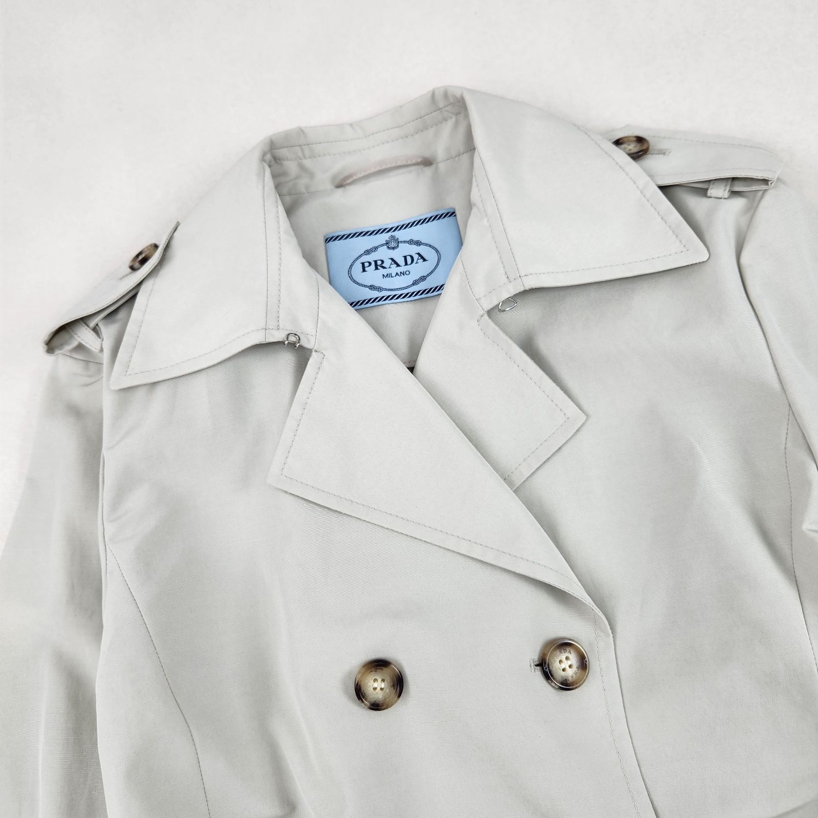 PRADA アイボリー トレンチコート PRADA（プラダ）トレンチコート ベージュ サイズ:40(M位) レディース