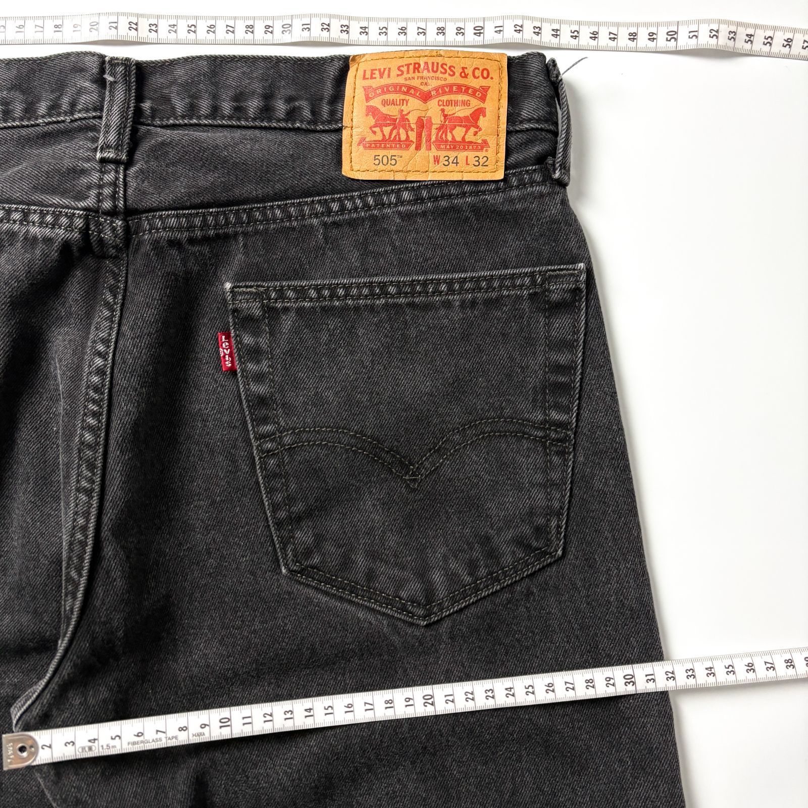 リーバイス Levis 505 ブラックデニムパンツ W34 L32 黒 サルファ 