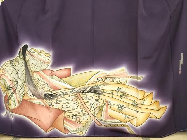 平和屋着物●高杉尚樹　訪問着　御所車女人文　暈し染め　金彩　正絹　逸品　未使用　AABG9919cs 平和屋着物○高杉尚樹 訪問着 御所車女人文 暈し染め 金彩 正絹 逸品