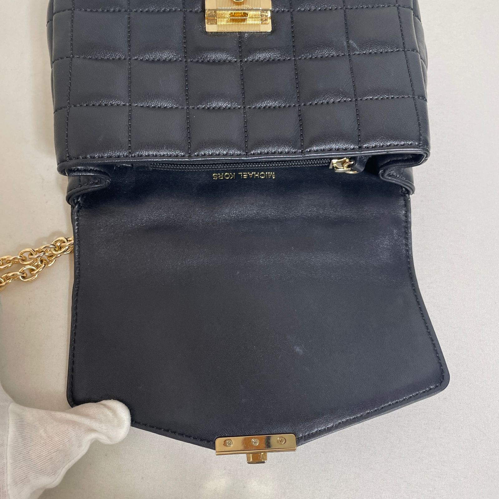 2604-65｜マイケルコース ショルダーバッグ レザー ブラック チェーン MICHAEL KORS - 2604-65｜マイケルコース ショルダーバッグ レザー