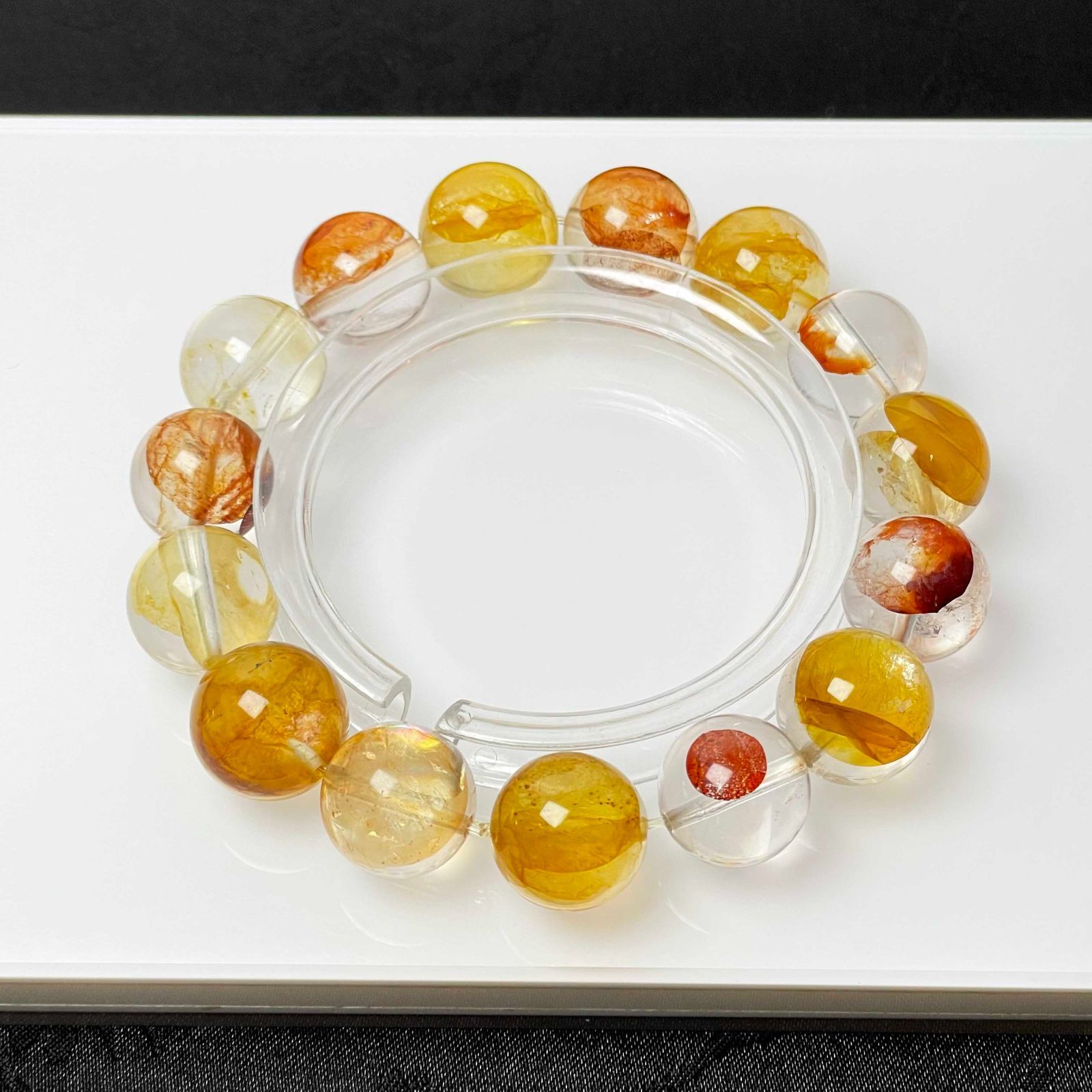 極上美品★【90Aオーロラクォーツ】★ブレスレット 天然石 13.3-14mm ZZ2008