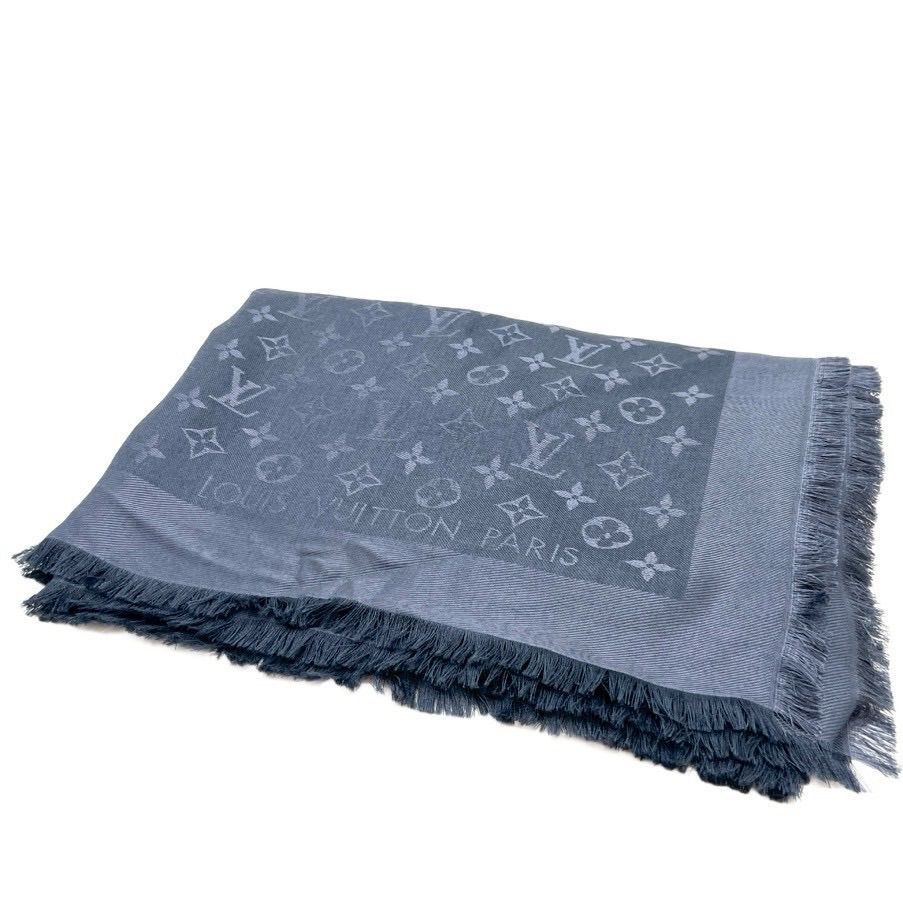 【極美品】ルイヴィトン ショール モノグラム シャイン ノワール 大判ストール LOUIS VUITTON ルイヴィトン ショール モノグラム シャイン 大判