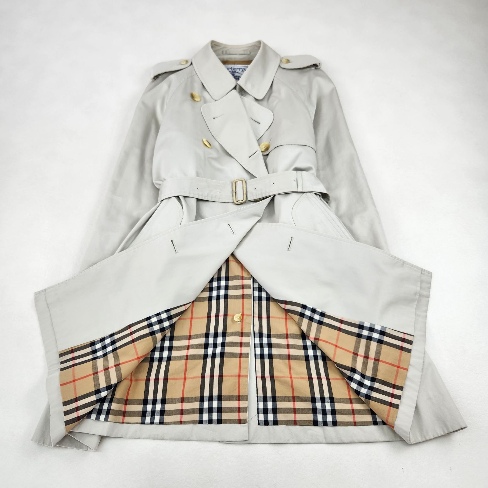 BURBERRY トレンチコート ヴィンテージ 白タグ ノバチェック ダブル