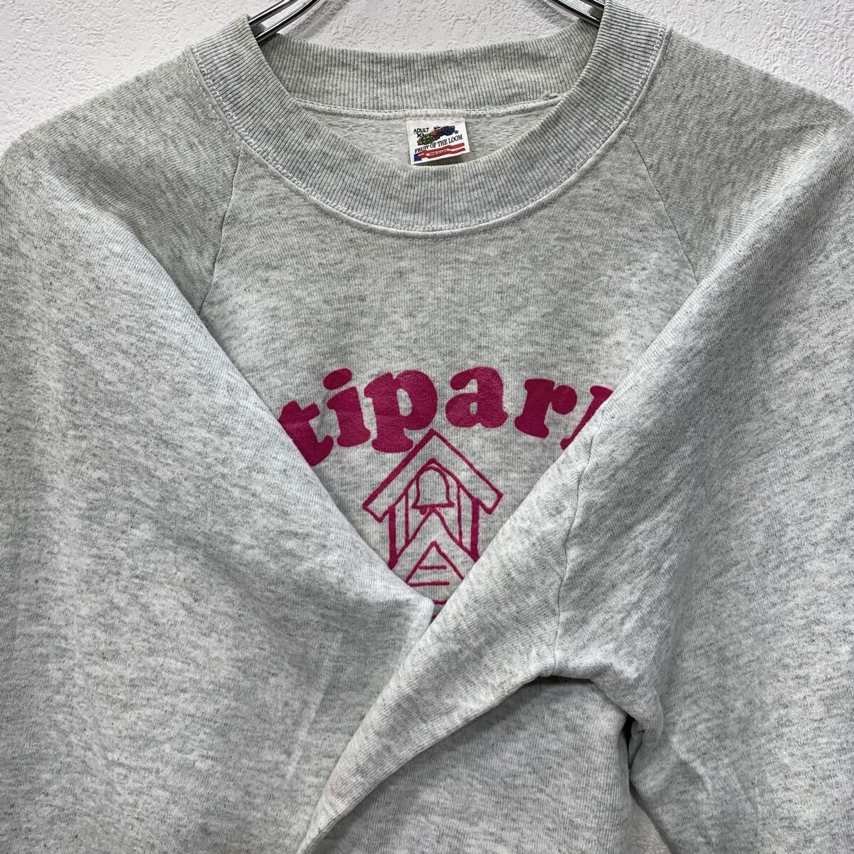 80s USA製 FRUIT OF THE LOOM プリントスウェット トレーナー XL 