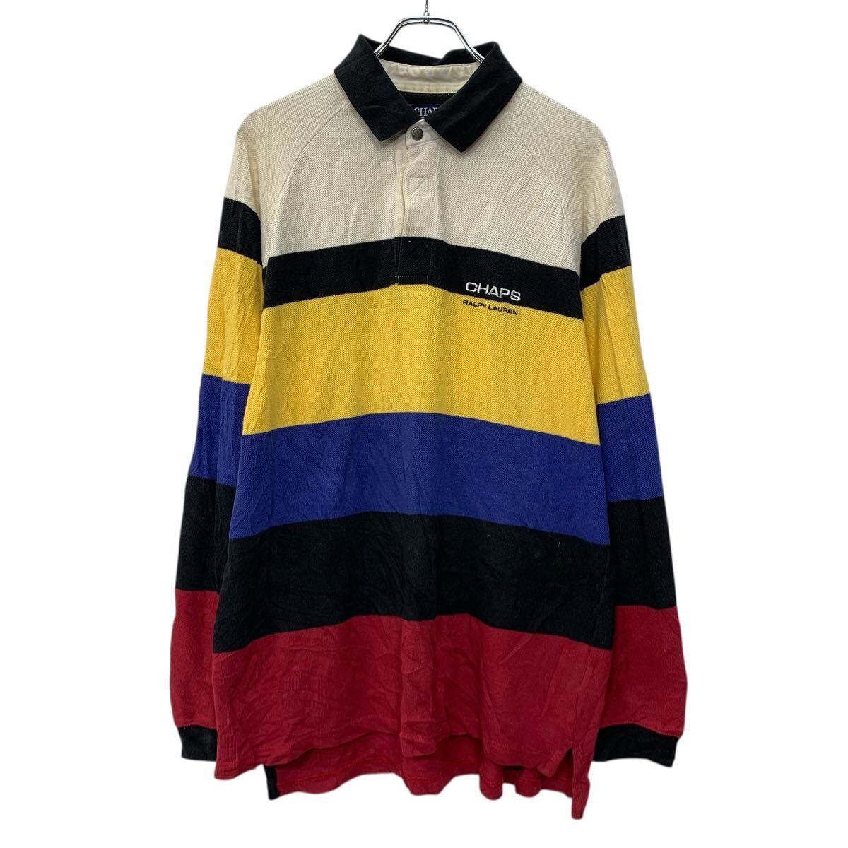 90s CHAPS RALPH LAUREN 長袖 ラガーシャツ XL マルチカラー