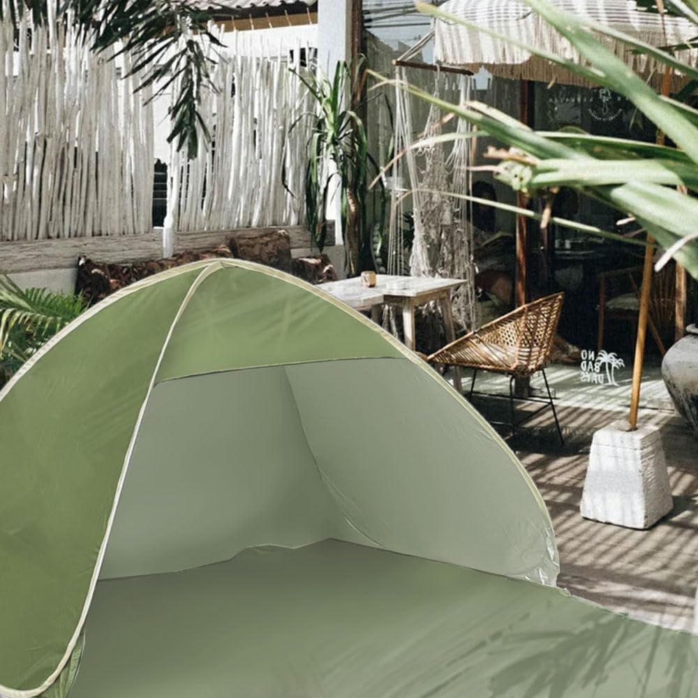 キャンプテント UVカット 防水機能付き 310x230cm Amazon | Hewolf テント ワンタッチテント 二重層 防雨 防水 UVカット