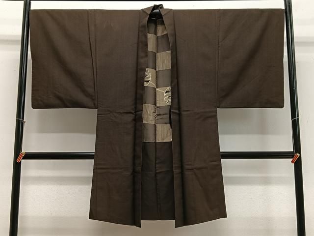 送料無料】平和屋着物＃男性 本場大島紬 長羽織 亀甲文 正絹 逸品