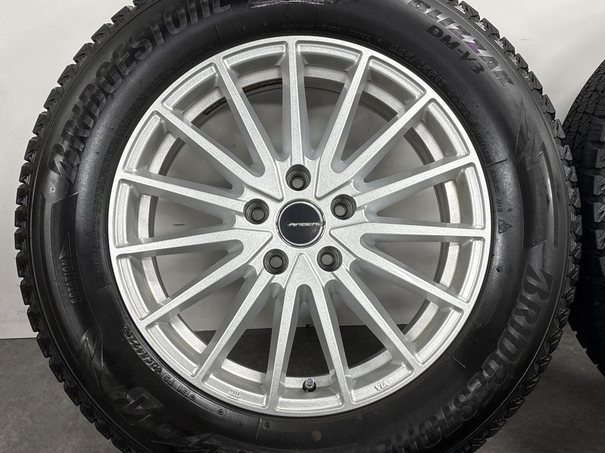 程度良好】AIRBERG 17in 7J +38 PCD114.3 ブリザックDM-V3 225/65R17 