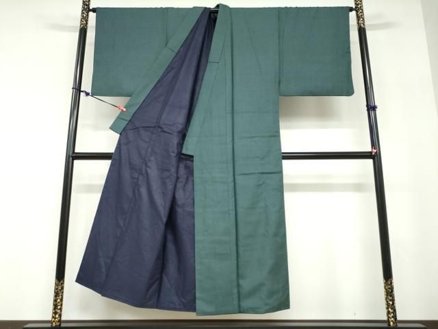 平和屋着物○男性 紬 アンサンブル 長羽織 100亀甲 総詰め 正絹 逸品